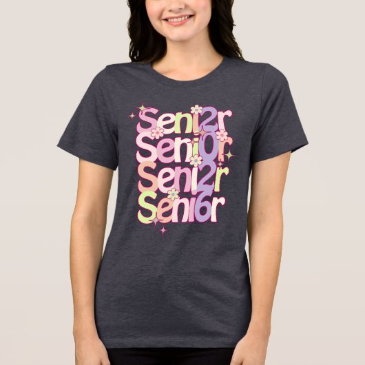 Pastel Retro Senior Jaar Afstuderen Gift Shirt (Voorkant)