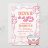 Pastel Retro Seven is een vibe Van Groovy verjaard Kaart (Voorkant)