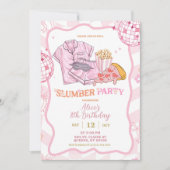 Pastel Retro Slumber Party Girl Birthday Kaart (Voorkant)