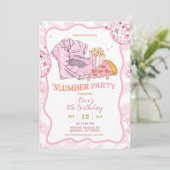 Pastel Retro Slumber Party Girl Birthday Kaart (Staand voorkant)