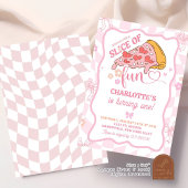 Pastel Retro Snee van Fun Pizza Feestje Kaart