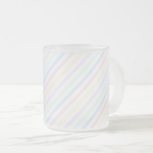 Pastel Retro Snoep Stripe Matglas Koffiemok (Voorkant rechts)