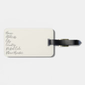 Pastel retro stijl strepen ontwerp bagagelabel (Achterkant horizontaal)