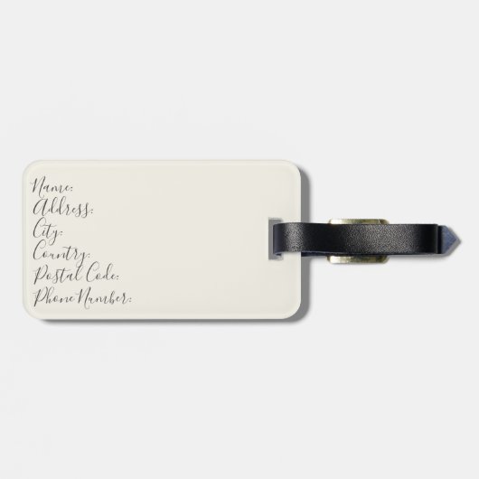 Pastel retro stijl strepen ontwerp bagagelabel (Achterkant horizontaal)