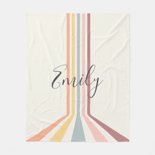 Pastel retro stijl strepen ontwerp fleece deken (Voorkant)
