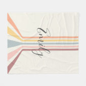 Pastel retro stijl strepen ontwerp fleece deken (Voorkant (Horizontaal))