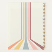 Pastel retro stijl strepen ontwerp planner (Achterkant)