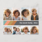 Pastel Retro Streep - 8 Foto Collage Briefkaart (Voorkant)