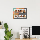 Pastel Retro Streep - 8 Foto Collage Poster (Thuiskantoor)