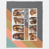 Pastel Retro Stripe 8 Foto Collage Meisjes Weekend Fleece Deken (Voorkant)