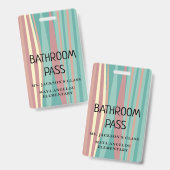 Pastel Retro Terug naar school Badkamer Hal Pas Sl Badge (Voor- en achterkant)