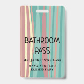 Pastel Retro Terug naar school Badkamer Hal Pas Sl Badge (Achterkant)