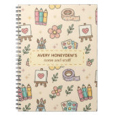 Pastel Retro Terug naar School Patroon Notitieboek (Voorkant)