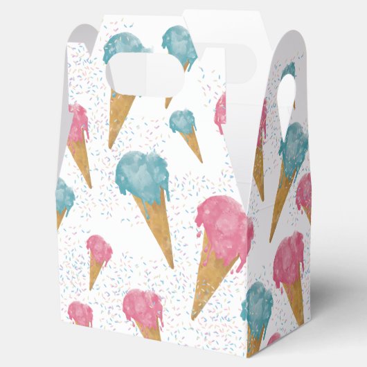 Pastel Retro Waterverf Ice Cream & Sprins Bedankdoosjes (Geopend)