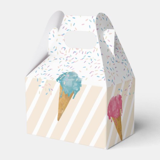 Pastel Retro Waterverf Ice Cream & Sprins Bedankdoosjes (Achterkant)