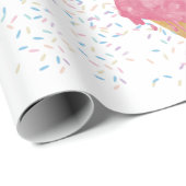 Pastel Retro Waterverf Ice Cream & Sprins Cadeaupapier (Rol Hoek)