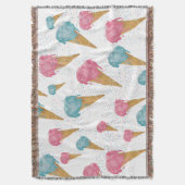 Pastel Retro Waterverf Ice Cream & Sprins Deken (Voorkant Verticaal)