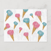 Pastel Retro Waterverf Ice Cream & Sprins Feestdagenkaart (Voorkant)
