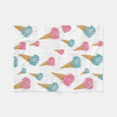 Pastel Retro Waterverf Ice Cream & Sprins Fleece Deken (Voorkant (Horizontaal))