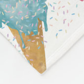 Pastel Retro Waterverf Ice Cream & Sprins Fleece Deken (Hoek)