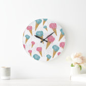 Pastel Retro Waterverf Ice Cream & Sprins Grote Klok (Huis)