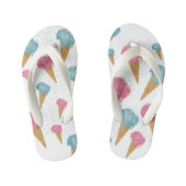 Pastel Retro Waterverf Ice Cream & Sprins Kinder Teenslippers (Voetbed)