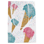 Pastel Retro Waterverf Ice Cream & Sprins Medium Cadeauzakje (Voorkant)