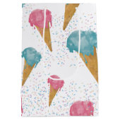Pastel Retro Waterverf Ice Cream & Sprins Medium Cadeauzakje (Achterkant)