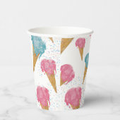Pastel Retro Waterverf Ice Cream & Sprins Papieren Bekers (Rechts)