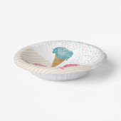 Pastel Retro Waterverf Ice Cream & Sprins Papieren Kommen (Gebogen)