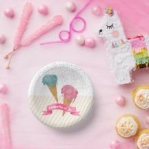 Pastel Retro Waterverf Ice Cream & Sprins