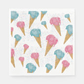 Pastel Retro Waterverf Ice Cream & Sprins Servet (Voorkant)