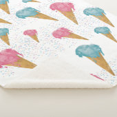 Pastel Retro Waterverf Ice Cream & Sprins Sherpa Deken (3/4)
