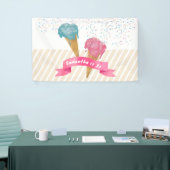 Pastel Retro Waterverf Ice Cream & Sprins Spandoek (Beurs)