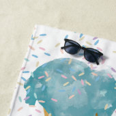 Pastel Retro Waterverf Ice Cream & Sprins Strandlaken (In situ)