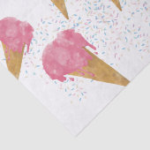 Pastel Retro Waterverf Ice Cream & Sprins Tissuepapier (Detail)