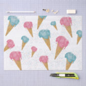 Pastel Retro Waterverf Ice Cream & Sprins Tissuepapier (Craft)