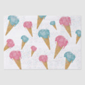 Pastel Retro Waterverf Ice Cream & Sprins Tissuepapier (Voorkant)