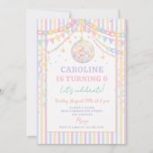 Pastel Retro Whimsical Disco Slinger Verjaardag Kaart (Voorkant)