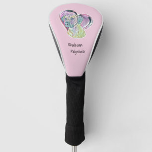 Pastel Rhodesian Ridgeback Glas in lood Golfheadcover