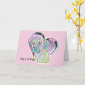 Pastel Rhodesian Ridgeback Glas in lood    Kaart (Gele Bloem)