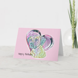 Pastel Rhodesian Ridgeback Glas in lood Kaart