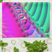 Pastel Ribbon Fractal Theedoek (Gevouwen)