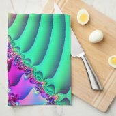 Pastel Ribbon Fractal Theedoek (Quarter Fold)