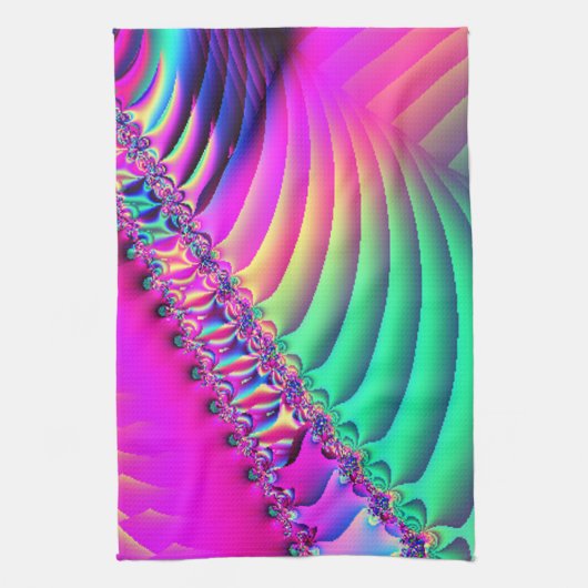 Pastel Ribbon Fractal Theedoek (Verticaal)