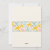 Pastel Ribbons and Bows Baby Shower Invitation Kaart (Achterkant)