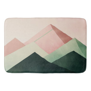 Pastel Ridge – Geometrisch berglandschap #1 Badmat
