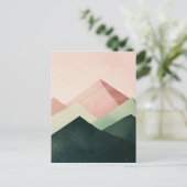 Pastel Ridge – Geometrisch berglandschap #1 Briefkaart (Staand voorkant)