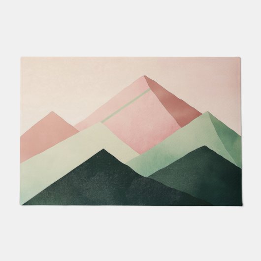 Pastel Ridge – Geometrisch berglandschap #1 Deurmat (Voorkant)
