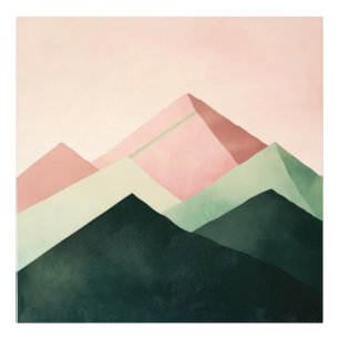 Pastel Ridge – Geometrisch berglandschap #1 Foto Afdruk